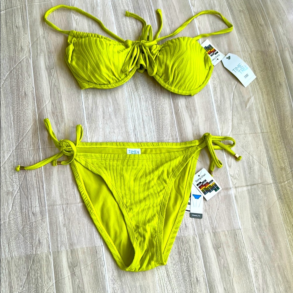 Time and Tru NWT Lime Green Bikini